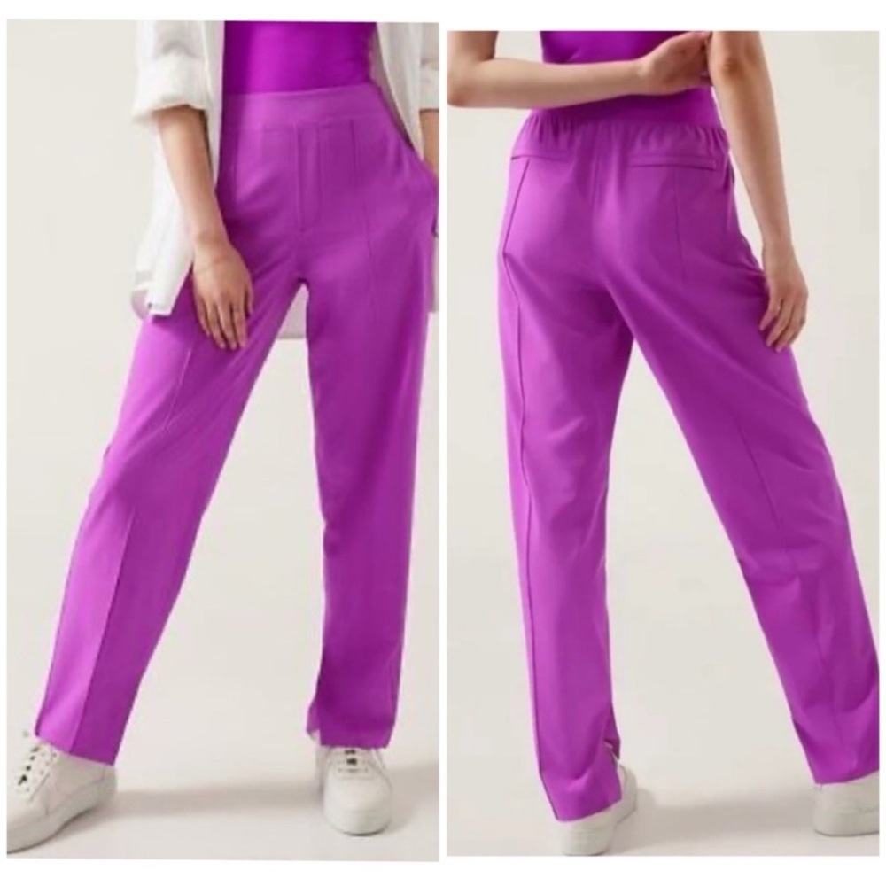Athleta Brooklyn Heights Vienna Slim Trouser Pants Size 4 Jazzy Purple 882642